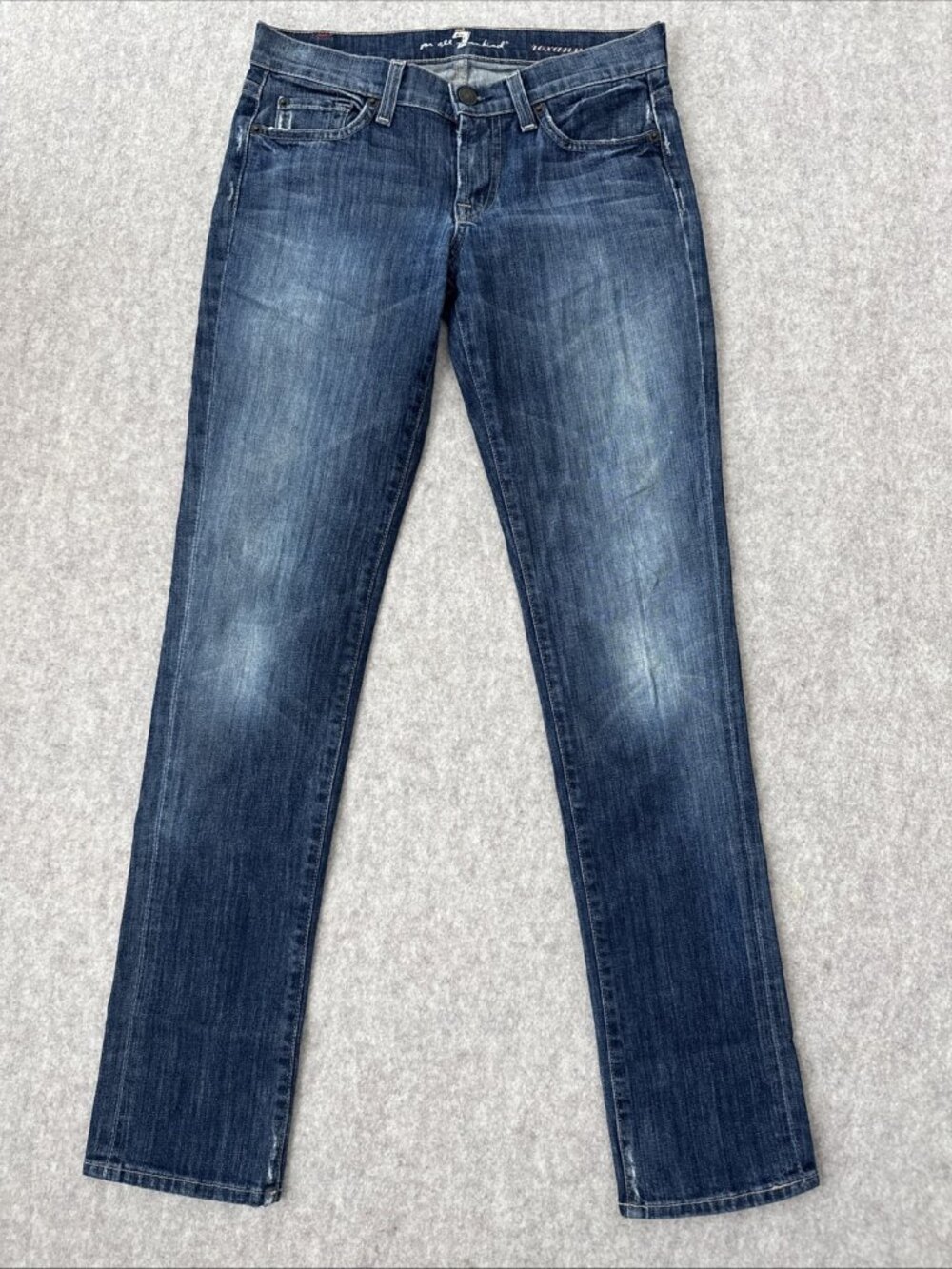 7 For All Mankind Roxanne Low Rise Straight Jeans Full Length Womensβ 25